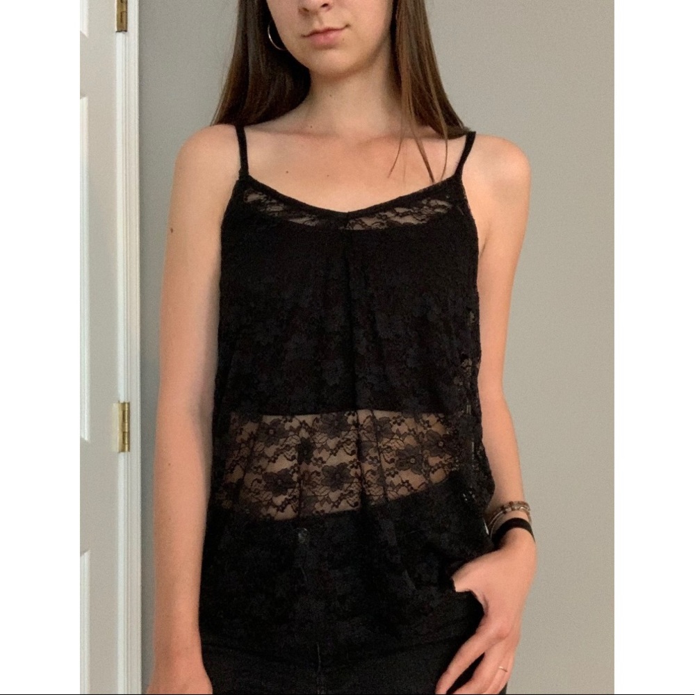 Black Lace Tank Top